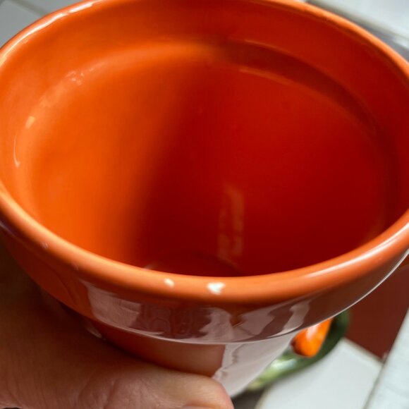 Terracotta pot-style coffee/tea mugs with vegetable handles - Picture 8 of 11